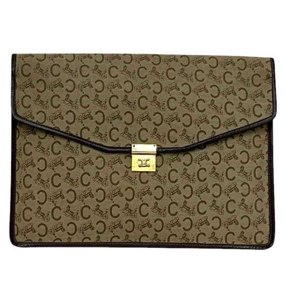 Celine clutch bag ec-24121 beige brown C Macadam canvas leather CELINE metal ... - Picture 2 of 11